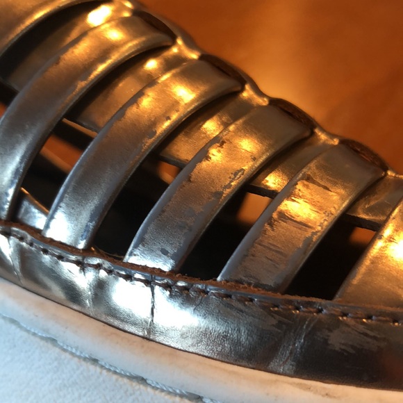 Donald Pliner, gold huarache shoes - Picture 3 of 8